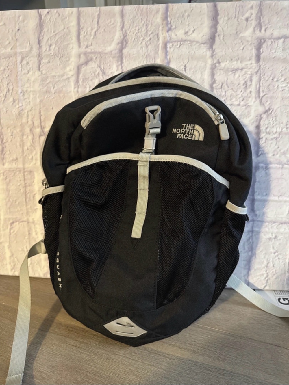 The North Face Black Backpack with Light Gray Accents